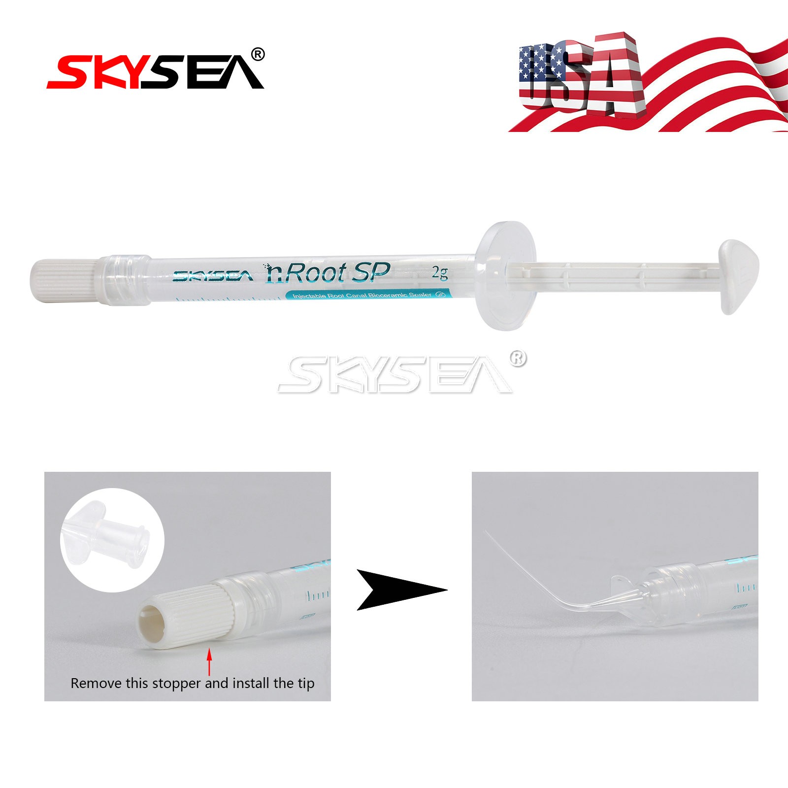 Dental nRoot canal bioceramic sealer Endo Filling Cement SP 2g Syringe + 20 Tips