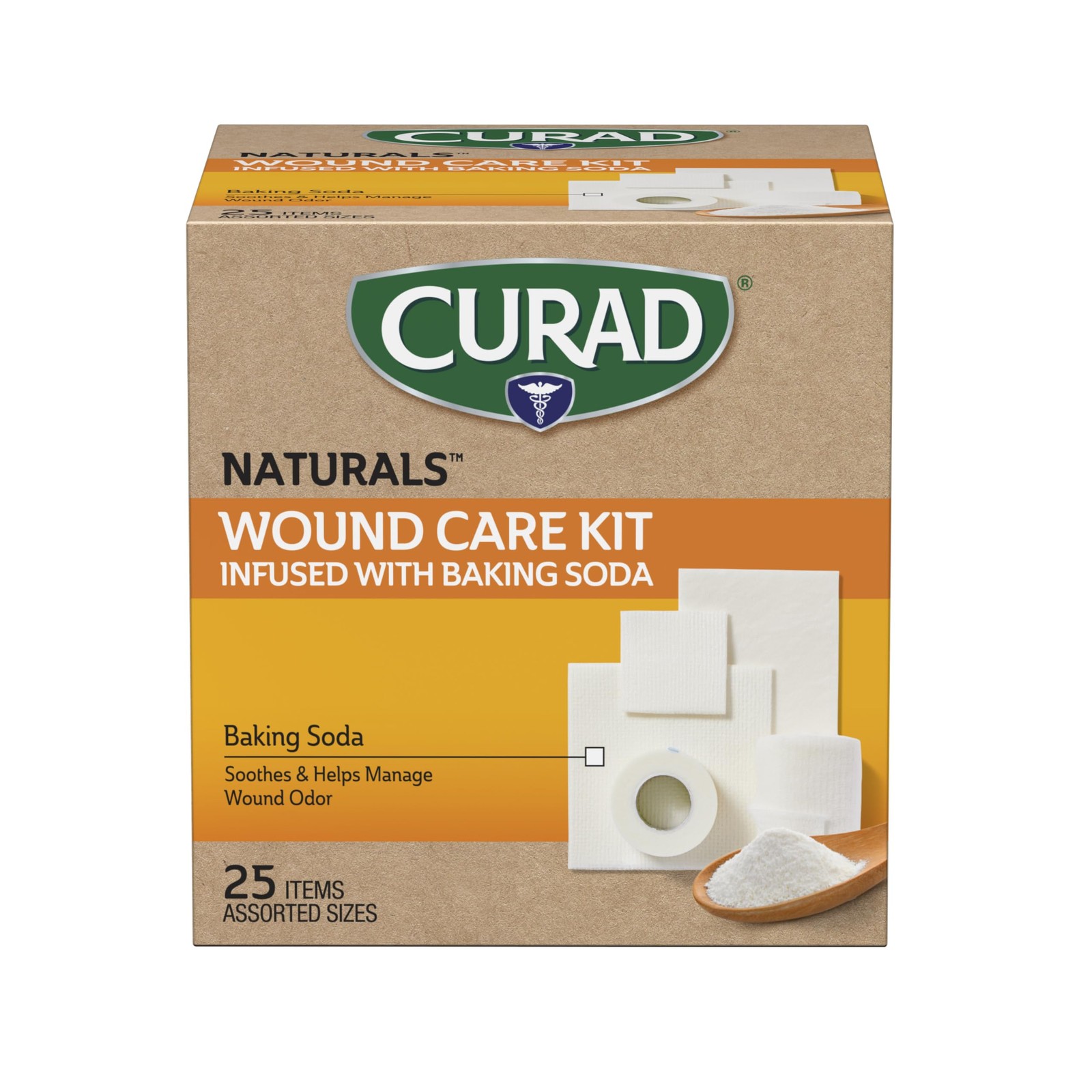 Curad SoothePlus Wound Care Kit with Baking Soda, Assorted Large, Variety