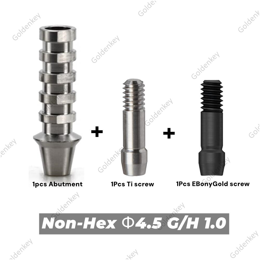 Dental Non-Hex ET Temporary Abutment Mini Regular Ti Screws EbonyGold Osstem 4.0