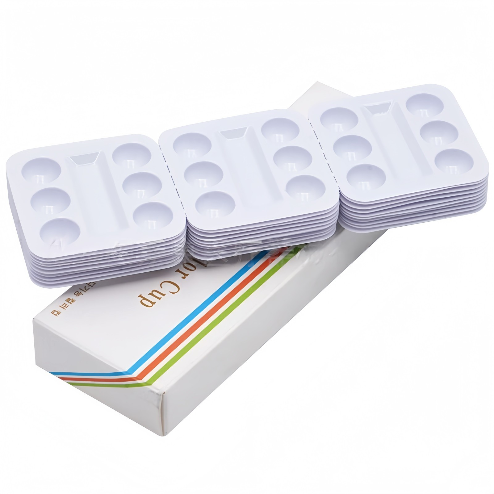 30pcs Dental Disposable Mixing Wells – 6-Well Plastic Trays for Composite & Ceme