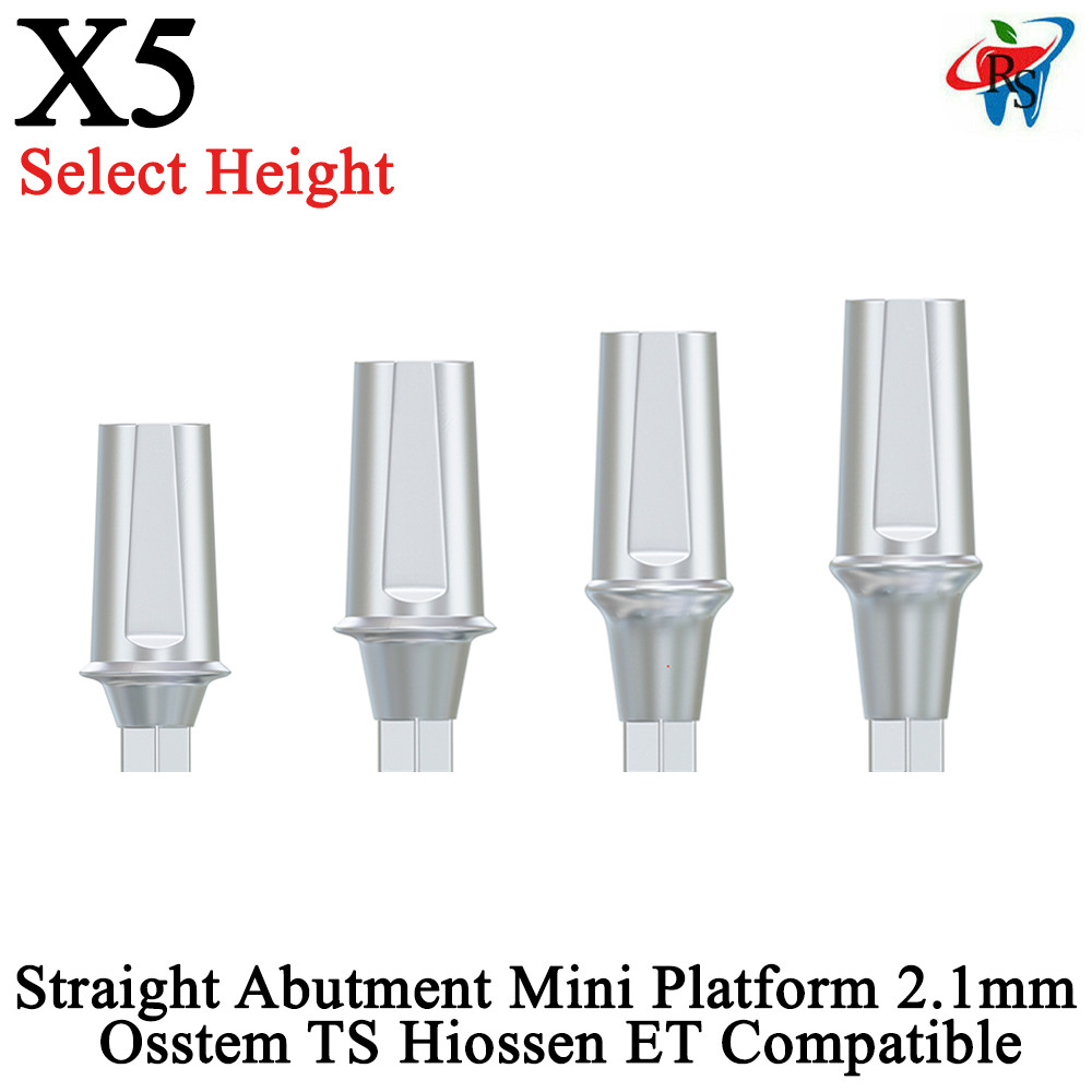 5pcs Prosthetic Straight Abutment Mini Platform 2.1mm Oss tem TS Compatible