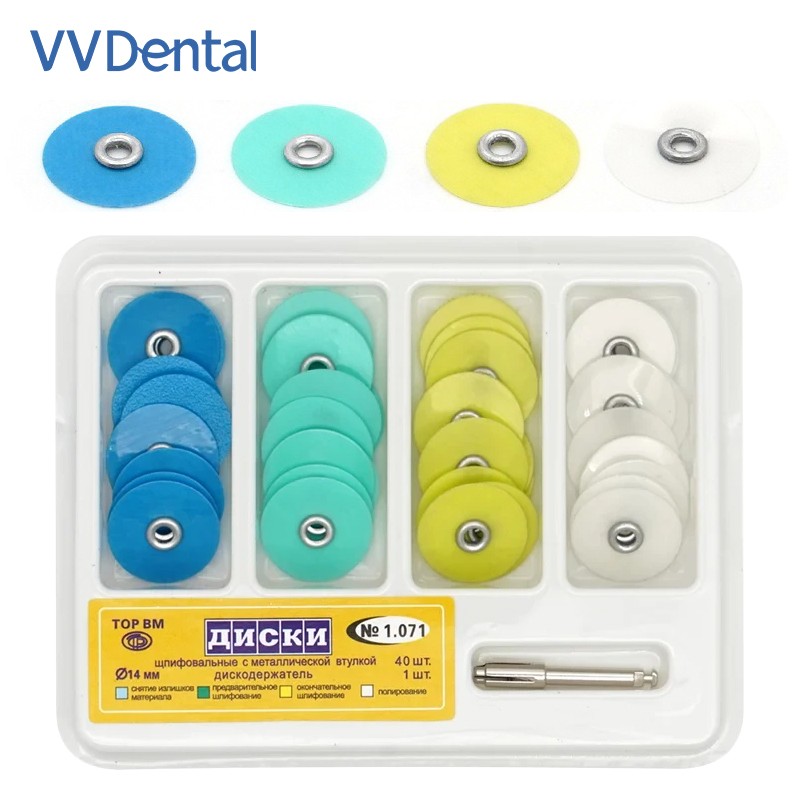 40Pcs/Box Dental Polishing Discs Holding Rod Mandrel Soflex Flexi Disc RA Shank