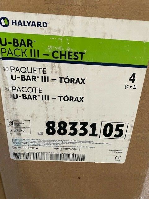 Halyard 88331 U-BAR Pack III Chest, EXP 09/18/2025