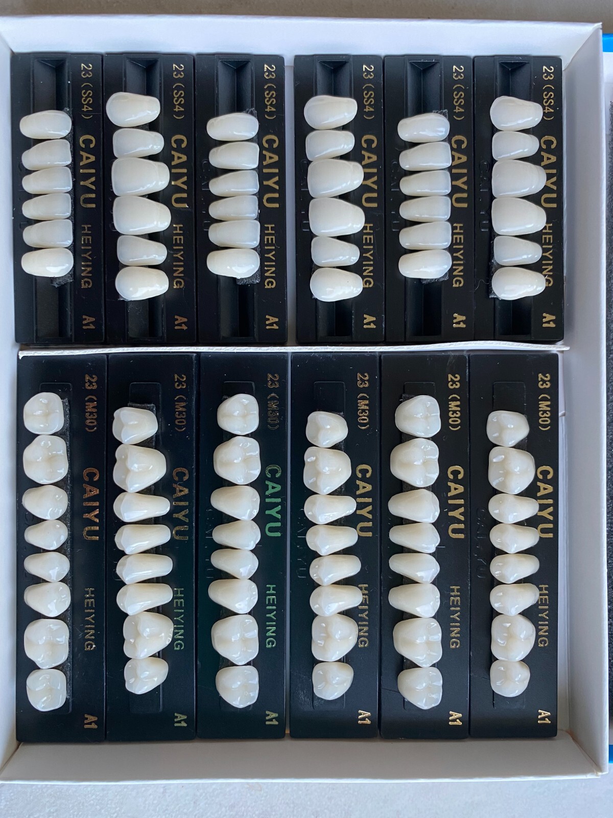 3 Complete Sets Acrylic Denture Teeth A1 A2 A3 A3.5 S M L X-L 84 In BOX