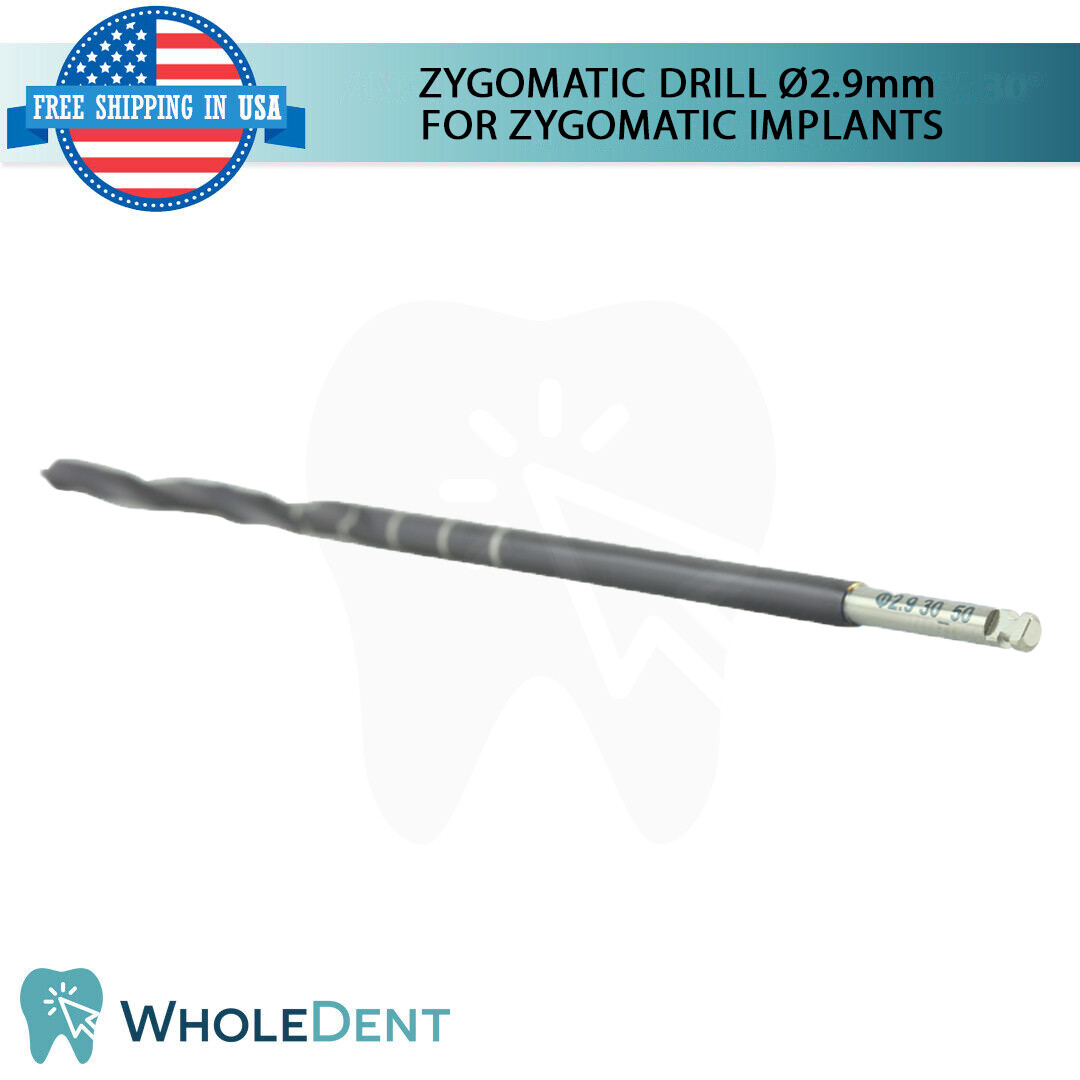 1x Zygomatic Drill Ø2.9mm 54.0mm/81.0 L (Diamond-Like Carbon) coating