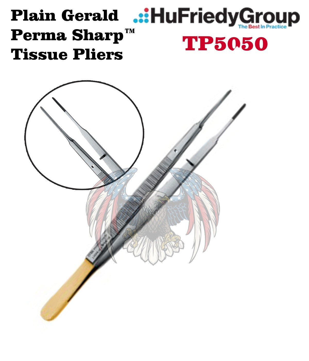 6 Pcs HU FRIEDY Plain Gerald Perma Sharp™ Tissue Pliers MPN TP5050