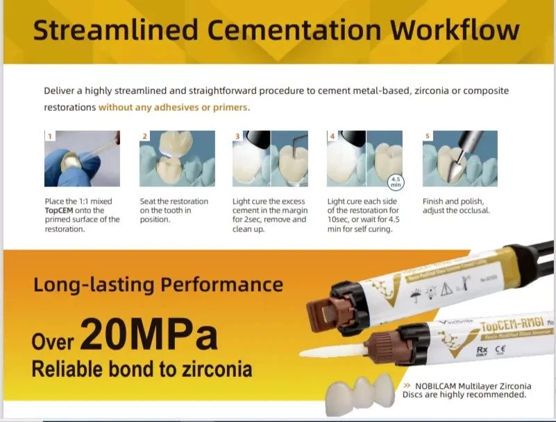 Vincismile TopCEM RMGI Resin Modified Glass Ionomer Cement same as Kerr Nexus