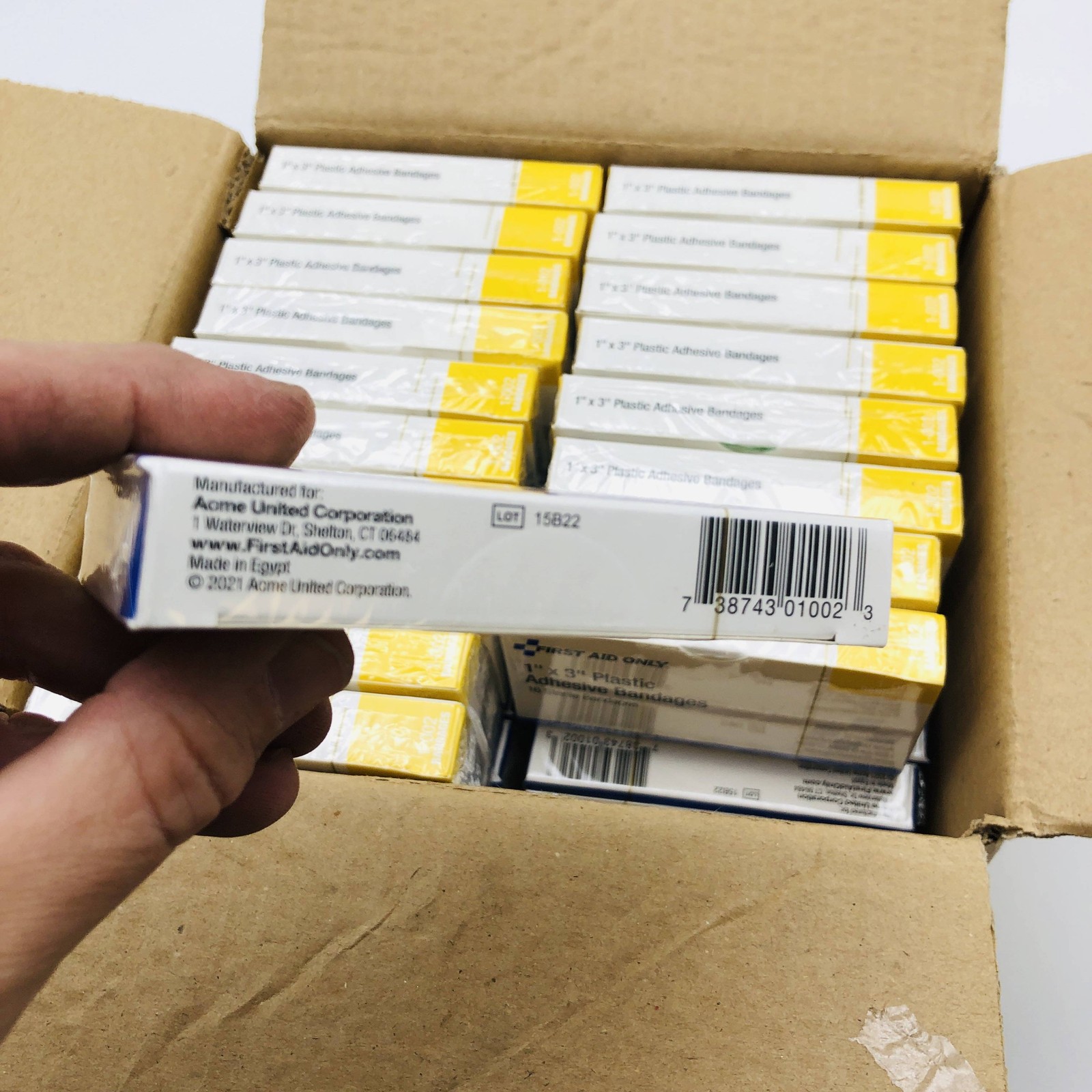 Acme First Aid Only 1-002 Plastic Adhesive Bandages 1in x 3in 59 Boxes of 16pcs