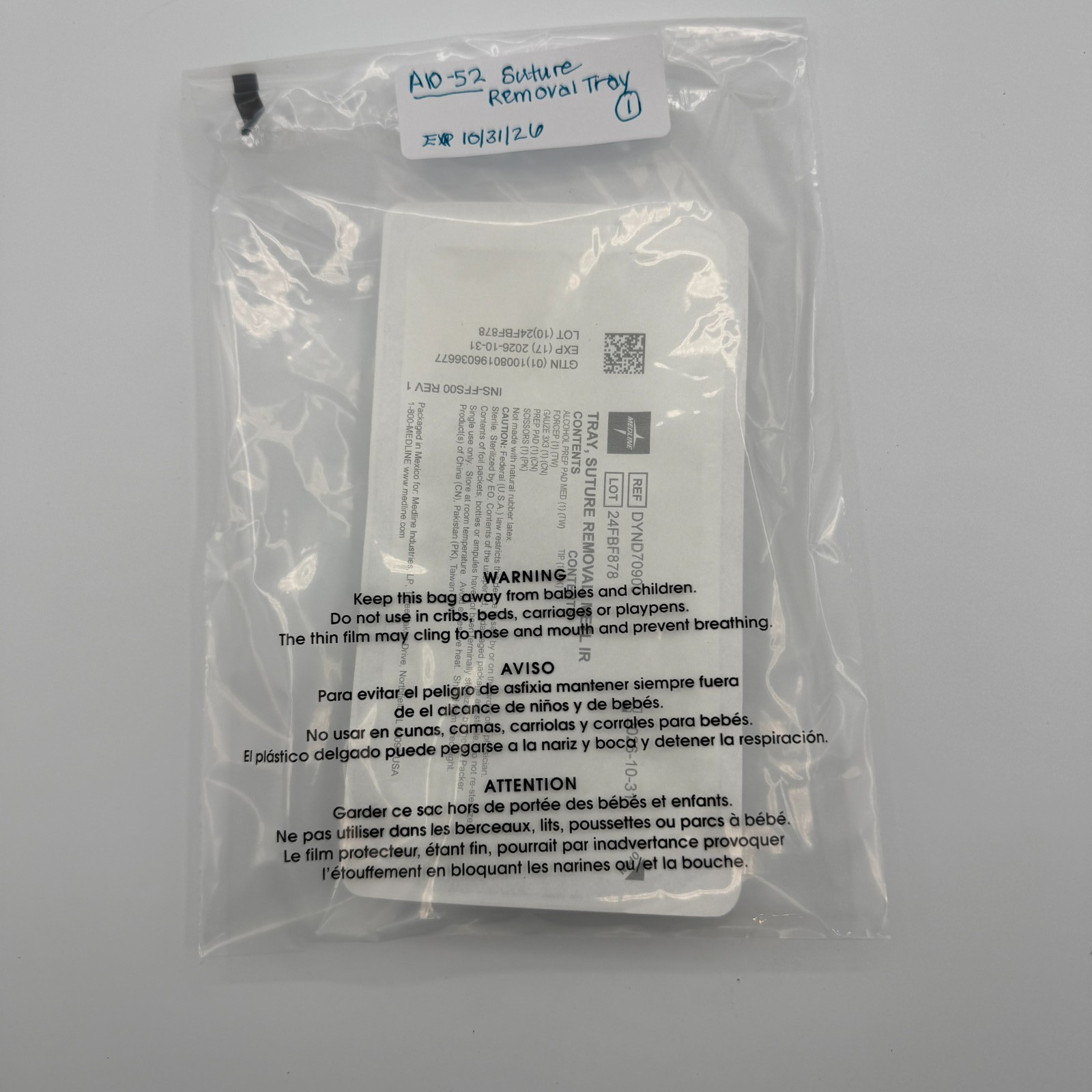 Skin Suture Removal Sterile Tray 1 count Exp. 10/31/2026 New & Sealed (A10-52)