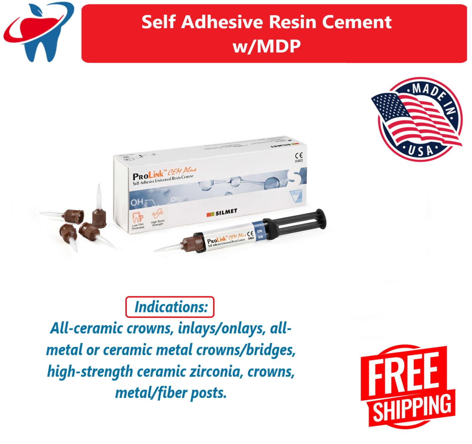 Dental Universal Self Adhesive Permanent Resin Cement w/MDP Automix Syr. 5gm.