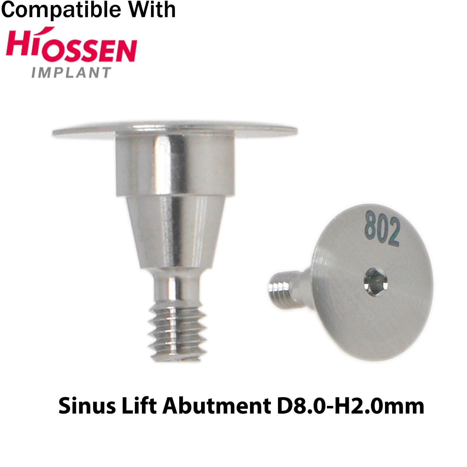 Dental Titanium Sinus Lift Temporary Abutment Fits Hiossen Osstem Dia Ø6.0-9.0mm