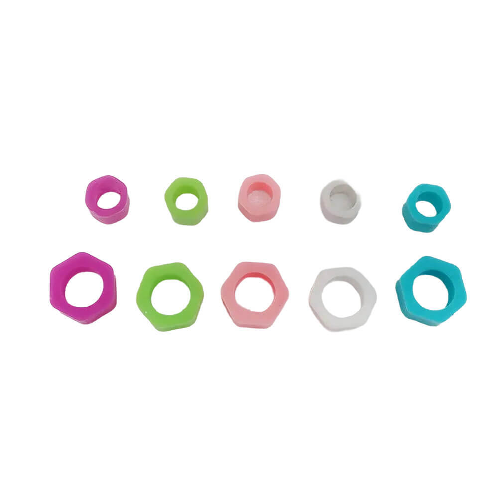 1 Box 100pcs Dental Instrument Code Ring Plain Color Small Sizes 5 colors