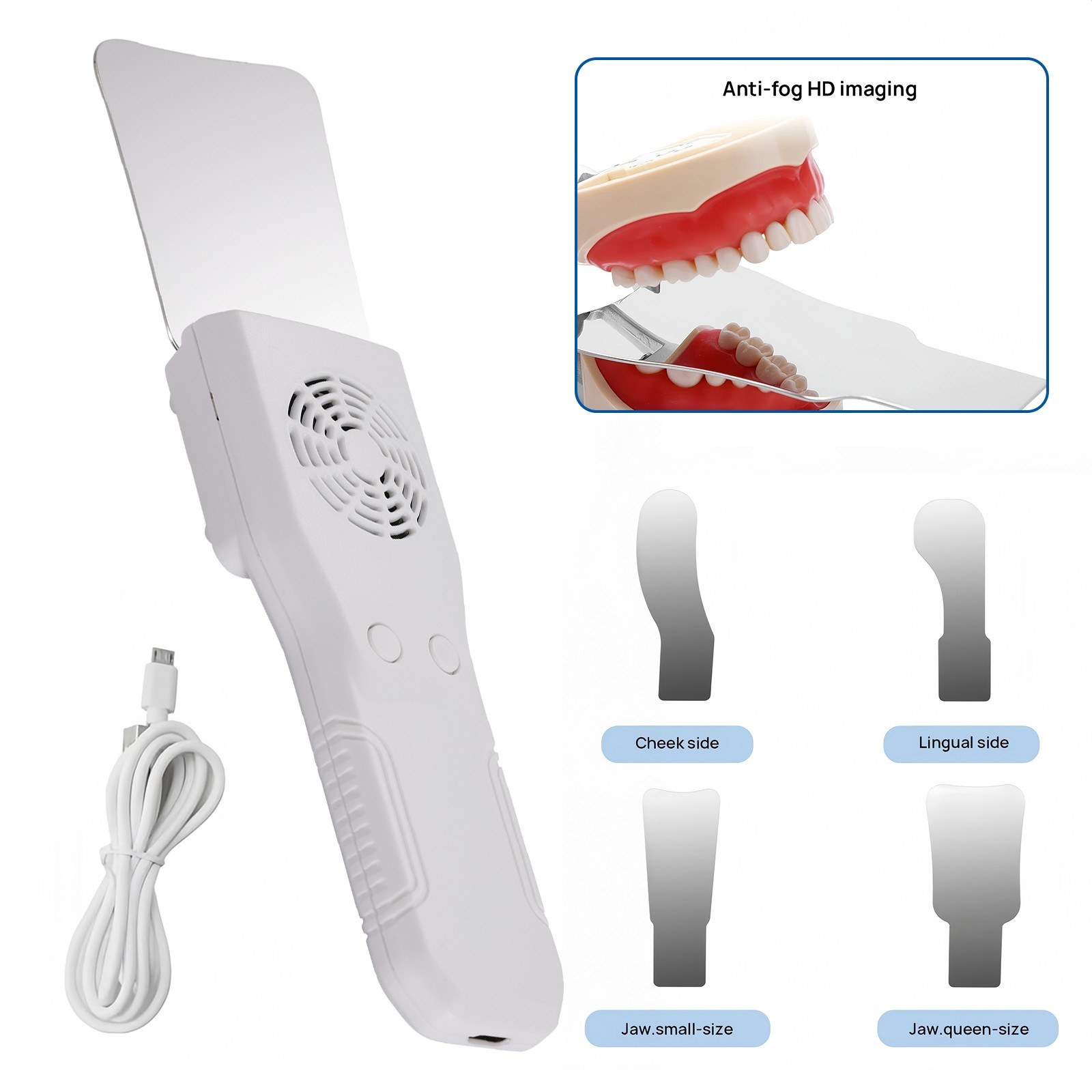 Dental Occlusal Mirror Fog Free Photo 5 LED Lights Intra Oral 4 Mirrors Anti-Fog