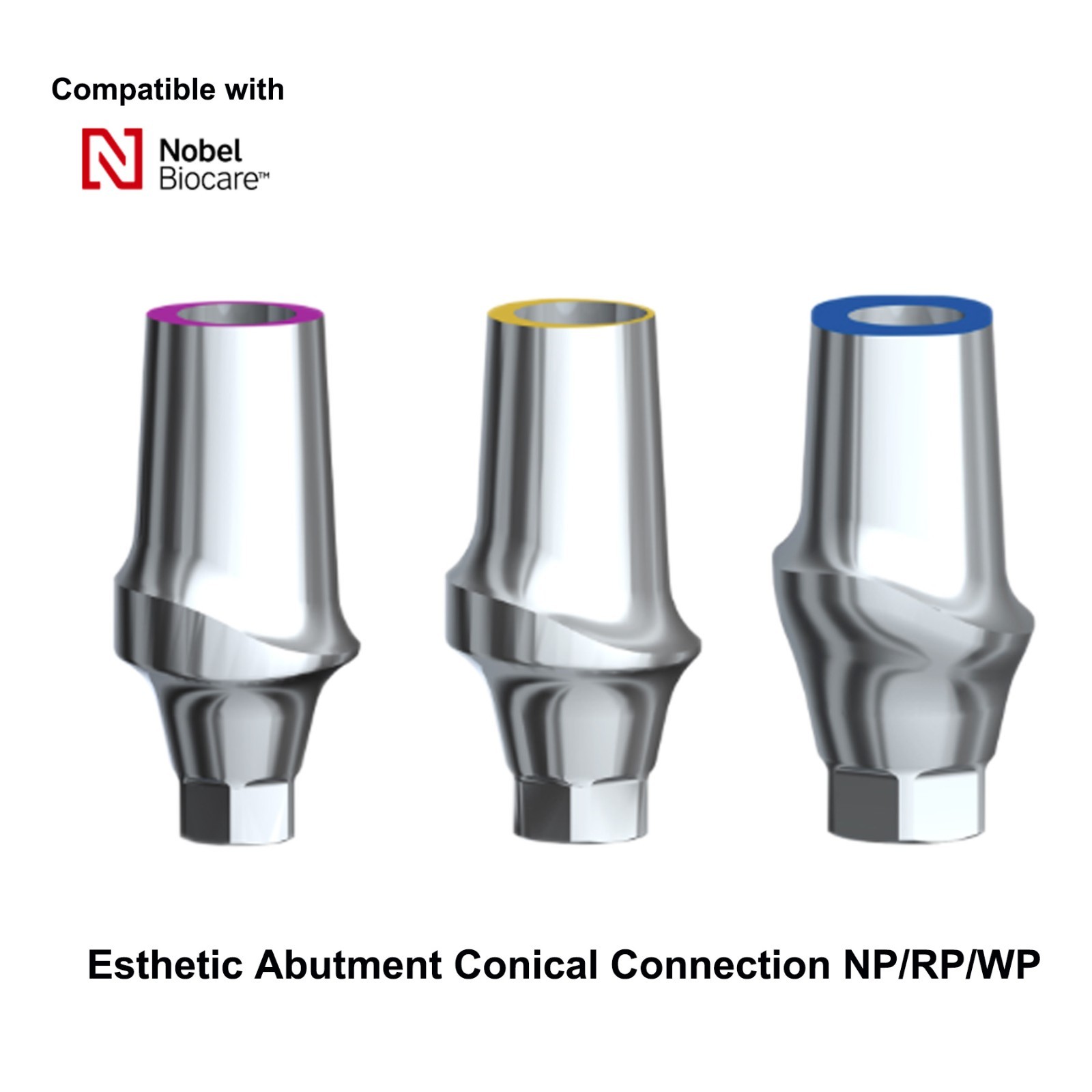 5Pcs Hex Ti Dental Esthetic Abutment for NobelActive Conical NP/RP/WP CC Implant