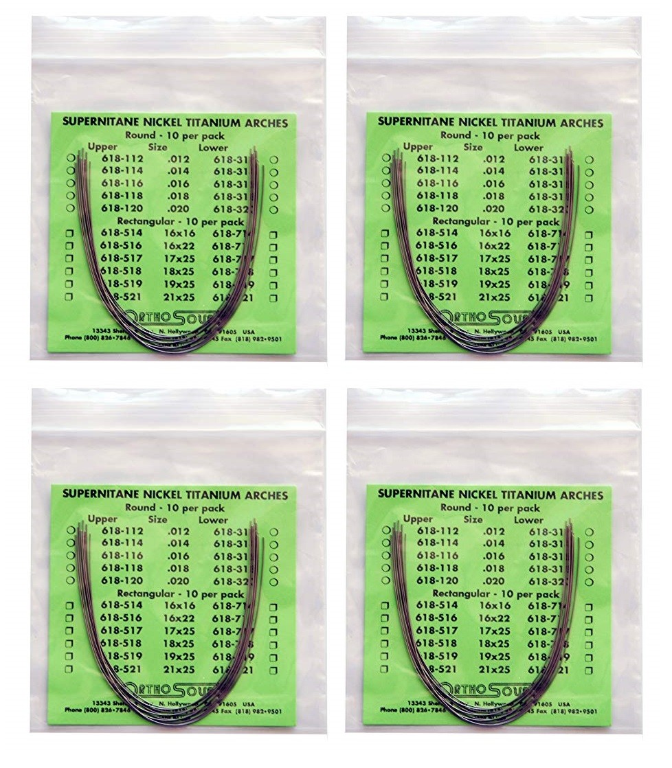 40 Pcs Super Elastic Nickel Titanium Tapered Arch Wires – .012 Lower