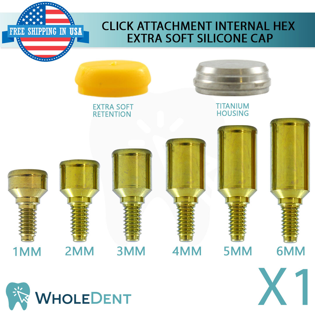 Click Attachment Abtment Extra Soft Silicone Cap Dental Im plant Int Hex