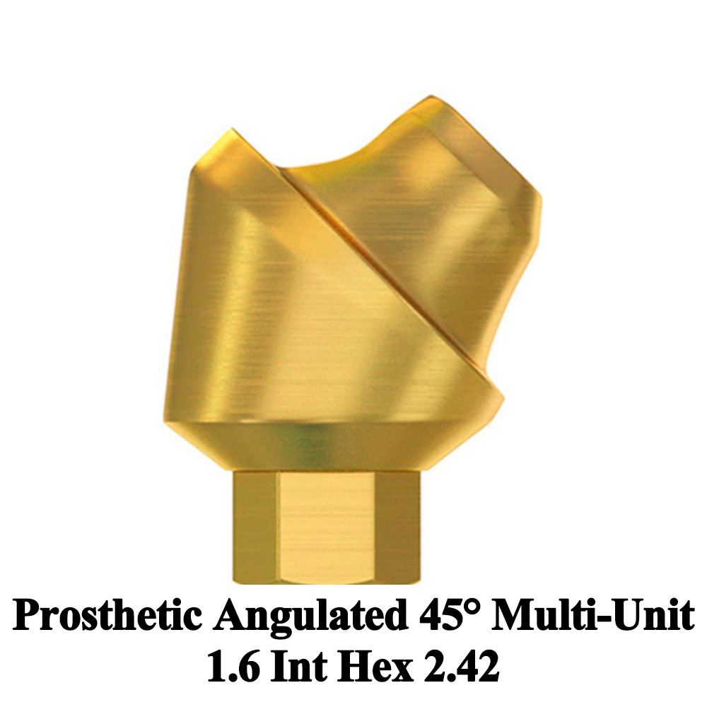 Prosthetic Angulated 45° Multi-Unit 1.6 Int Hex 2.42 Connection Dental Titanium