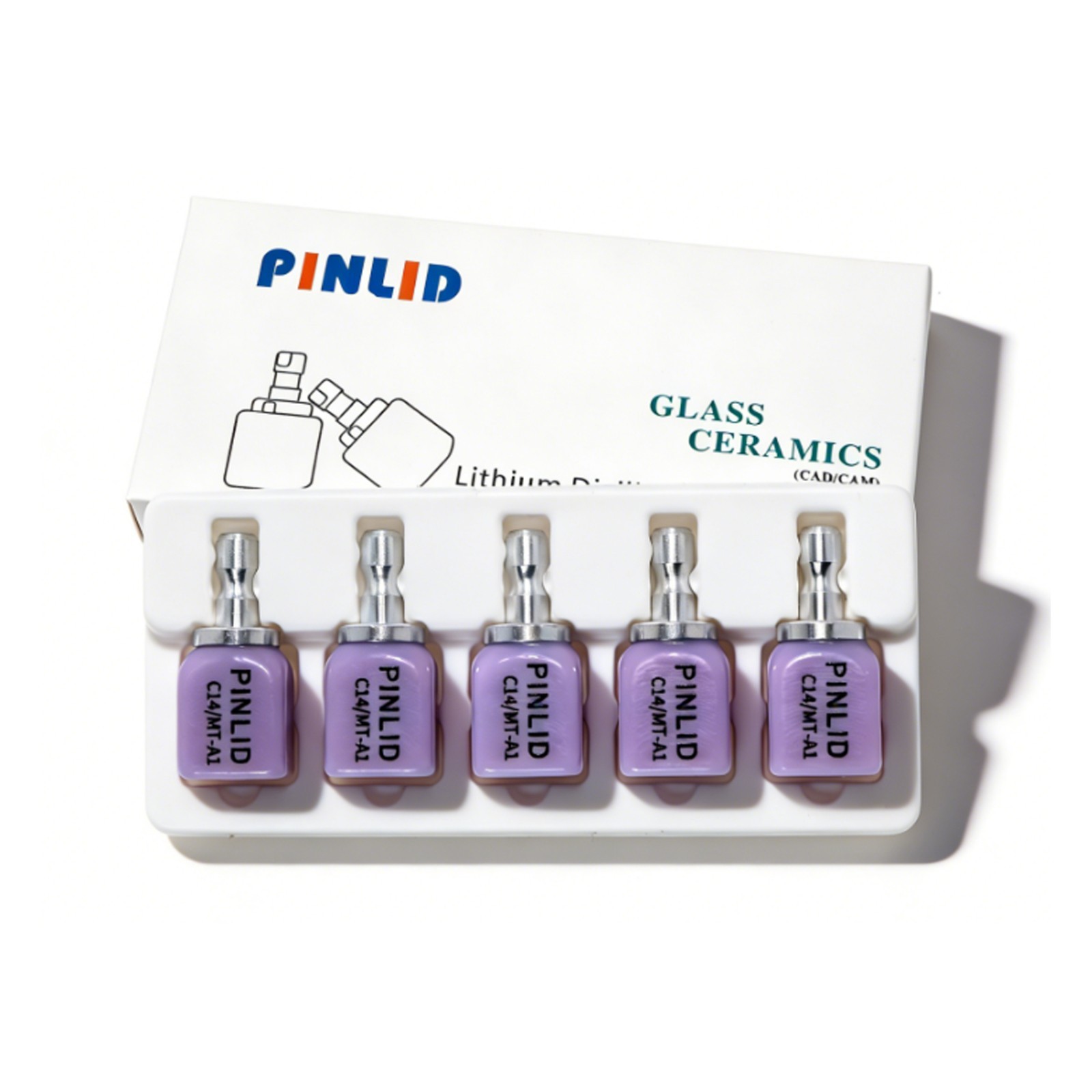 Dental Lithium Disilicate CAD/CAM Block CEREC Compatible HT/LT/MT 5pcs/Box C14