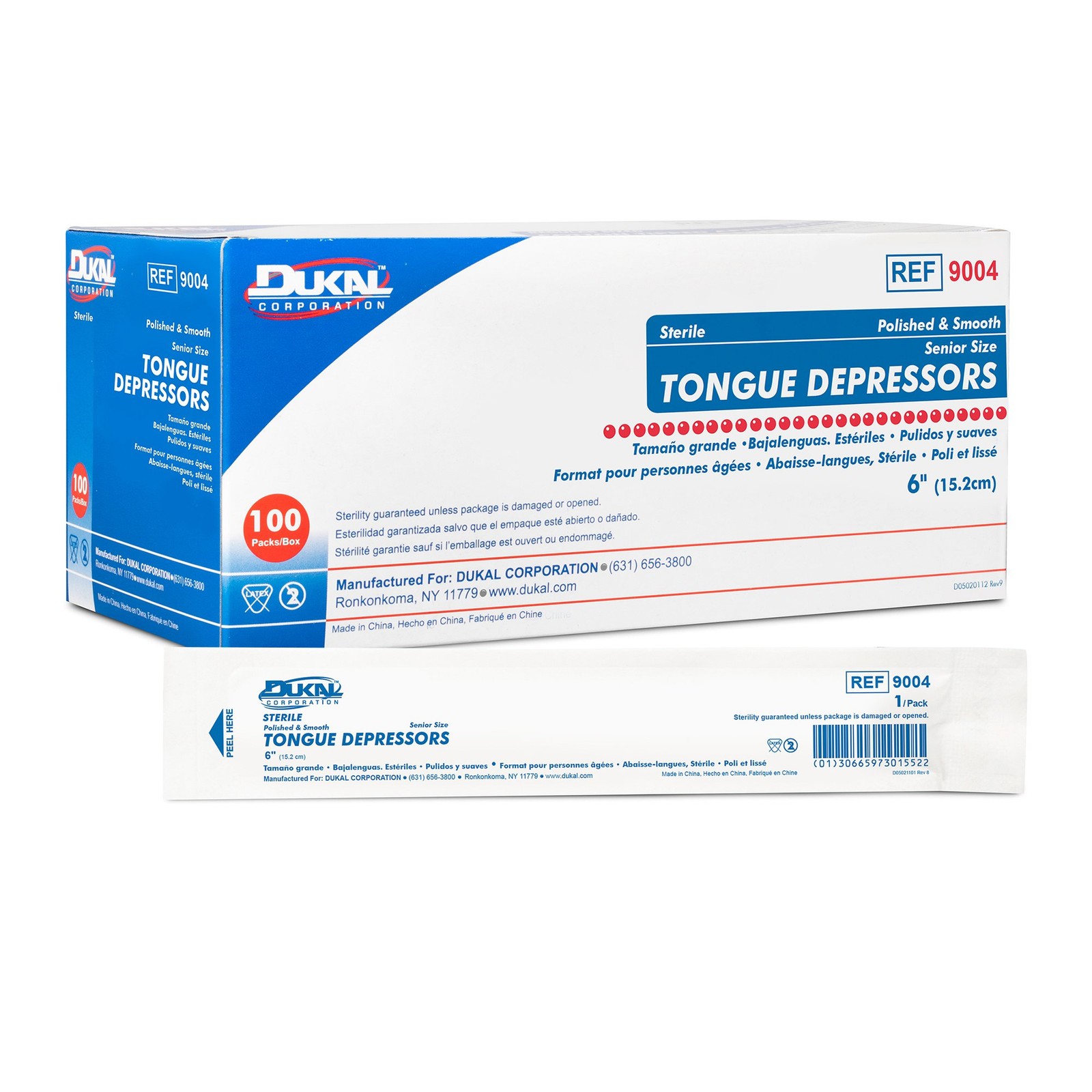 Dukal™ Individually Wrapped Tongue Depressors-Box of 100