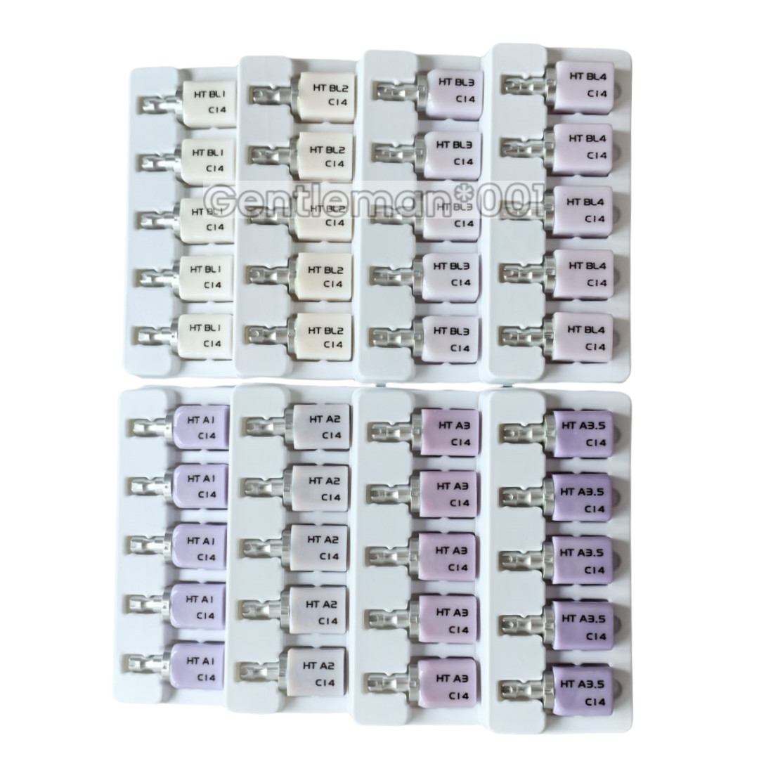C14 HT Emax Dental Glass Ceramic Lithium Dislicate CAD/CAM Cerec Blocks 5Pcs/Box