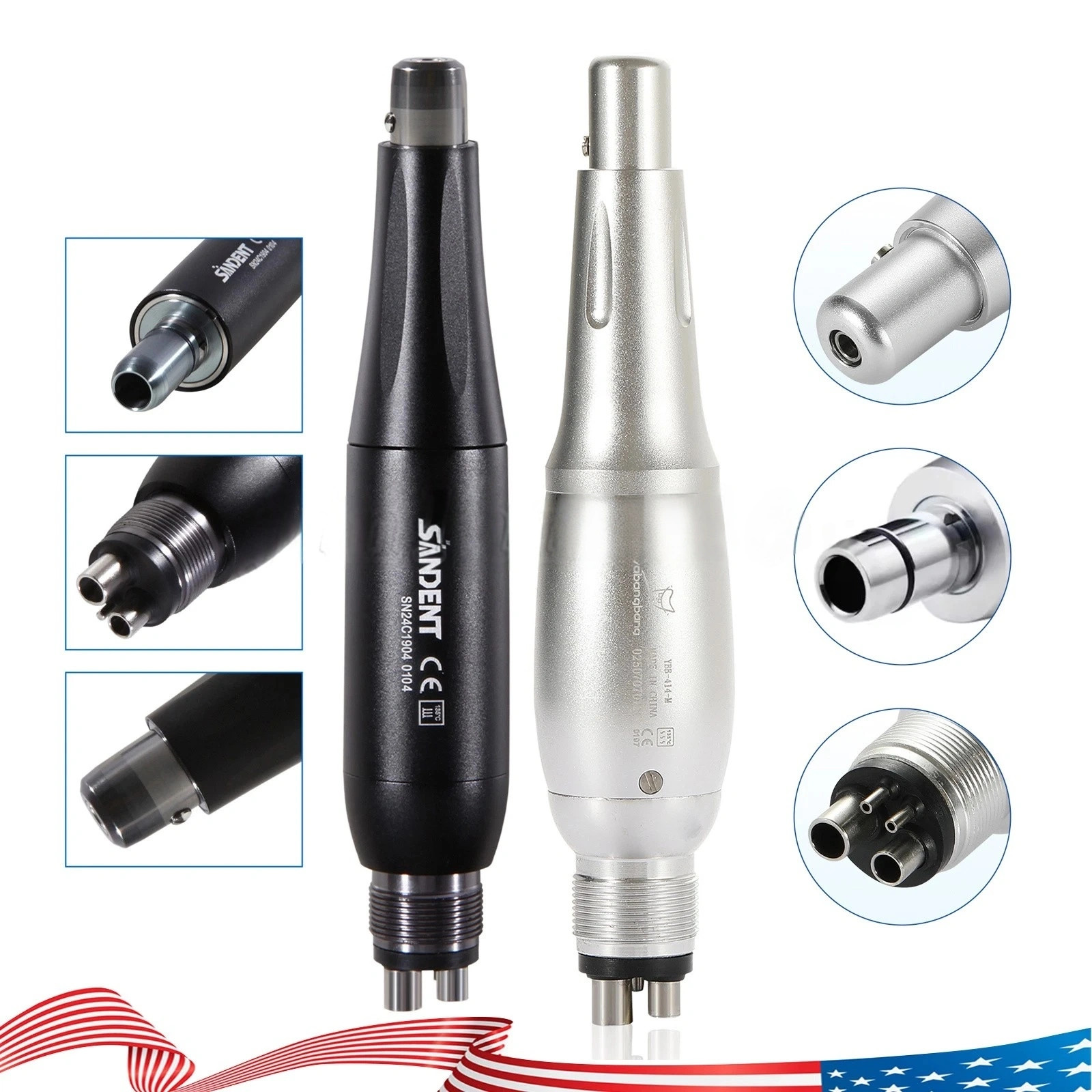 1-5 Dental Hygiene Prophy Handpiece Air Motor 4Holes 4:1 Nose Cone 360°Swivel