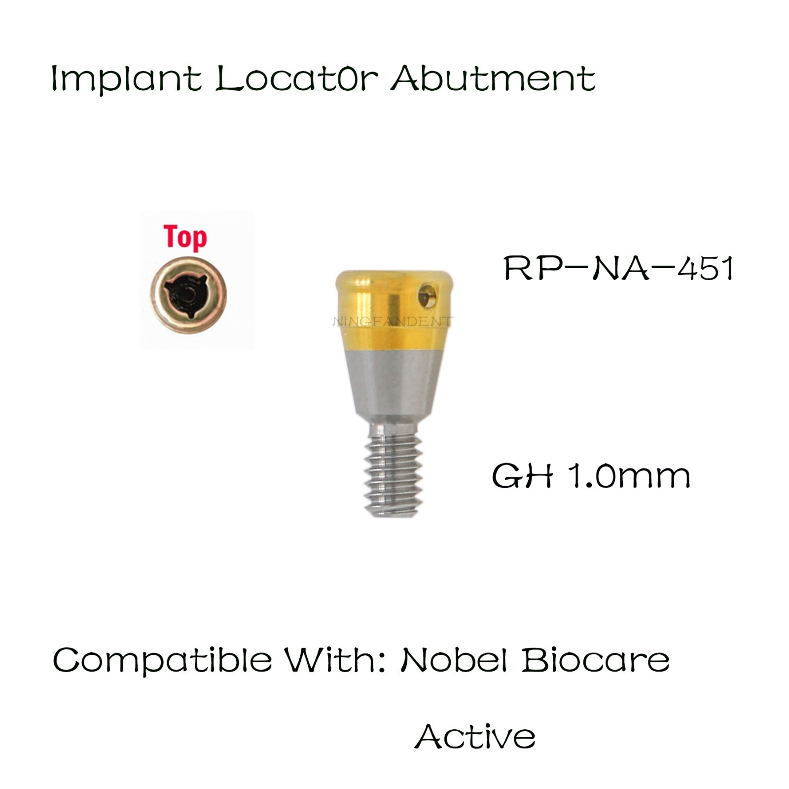 Nobel Biocare Active RP Locator Abutments For 1-5mm GH Conical Connection Ø4.3mm