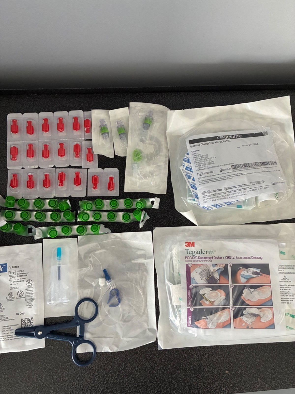 IMed Medical Supplies Lot Central Line Kit, Dressing Change Tray, Syringe Caps,