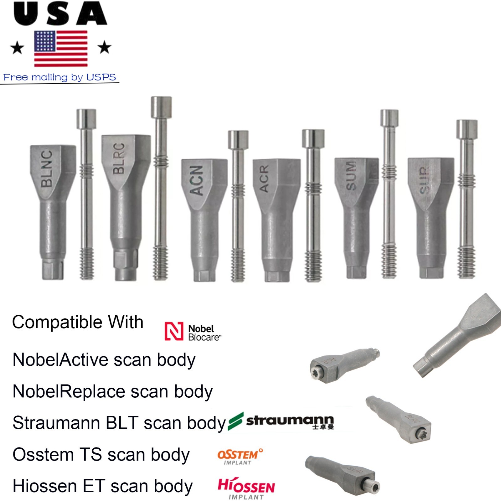 Implant Scan Body Lab Analog fit for Nobel Hiossen Osstem Straumann ITI CAD/CAM