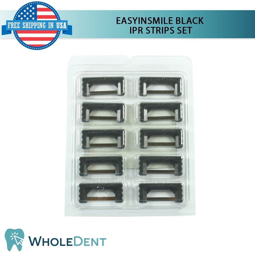EasyinSmile Interproximal Reduction Dental IPR Serrated Black Strips 10Pcs Set