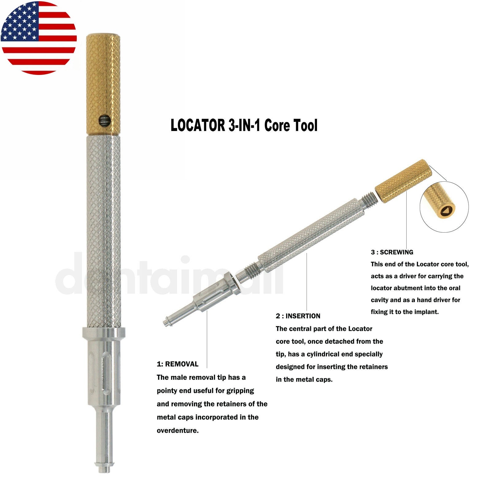 US Locator Attachment Abutment Regular for Hiossen ET Osstem TS Implants 1-7mm