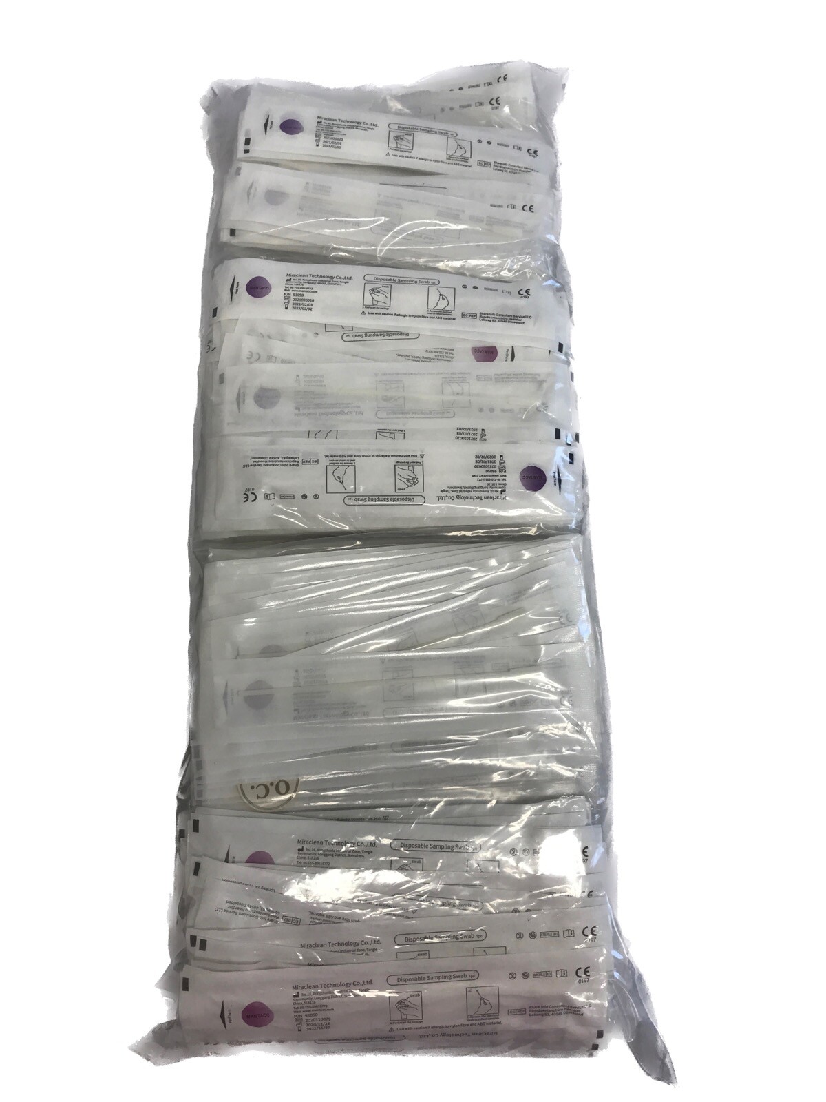 (1000) MIRACLEAN Disposable Flocked Sampling Swabs 6” L 5mm Tip OD 16mm Tip L