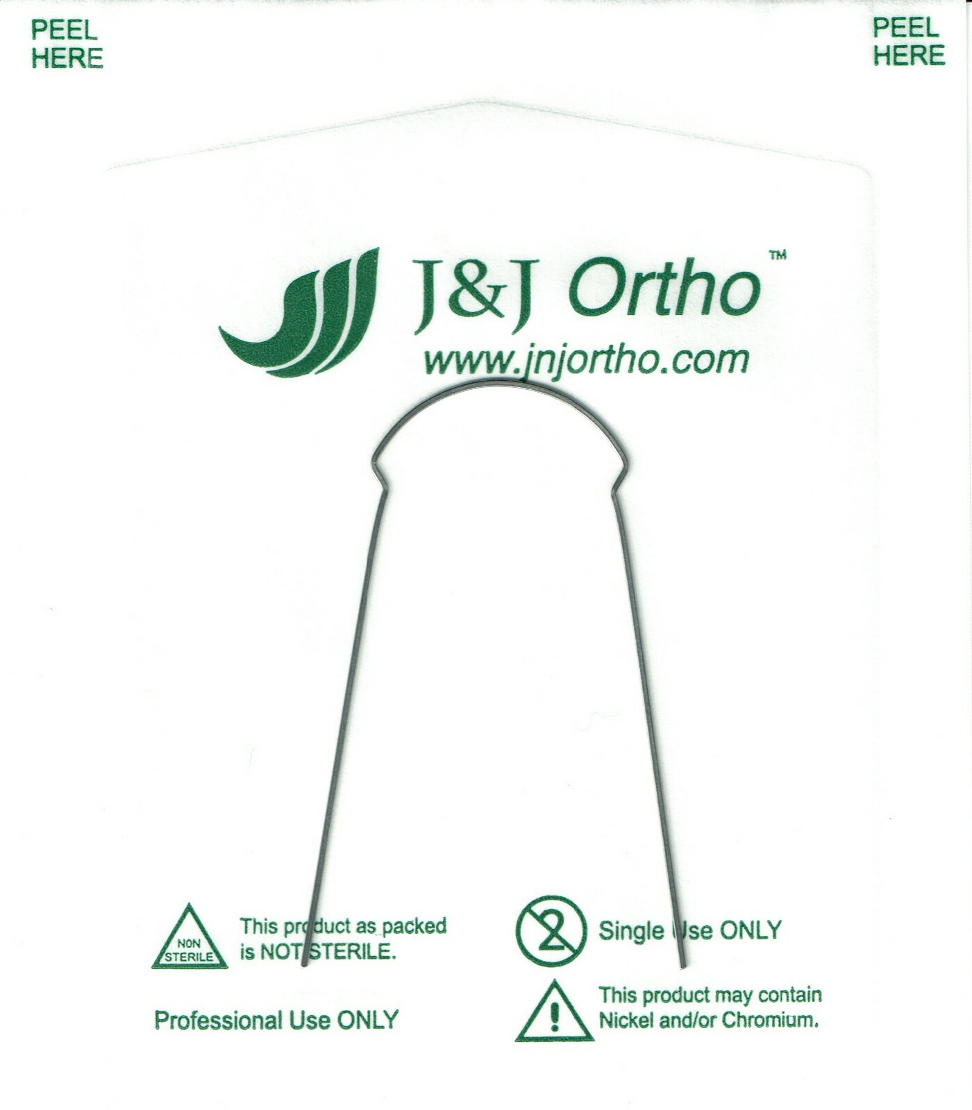 J&J Ortho™ Orthodontic NiTi Preformed Lingual Arch wire Rectangular (1/pk)