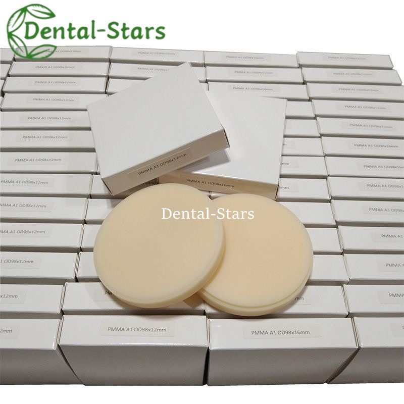 98mm Dental Multilayer Pmma Block Round Resin Disc Thick 12-25mm A1/A2/A3 Colors