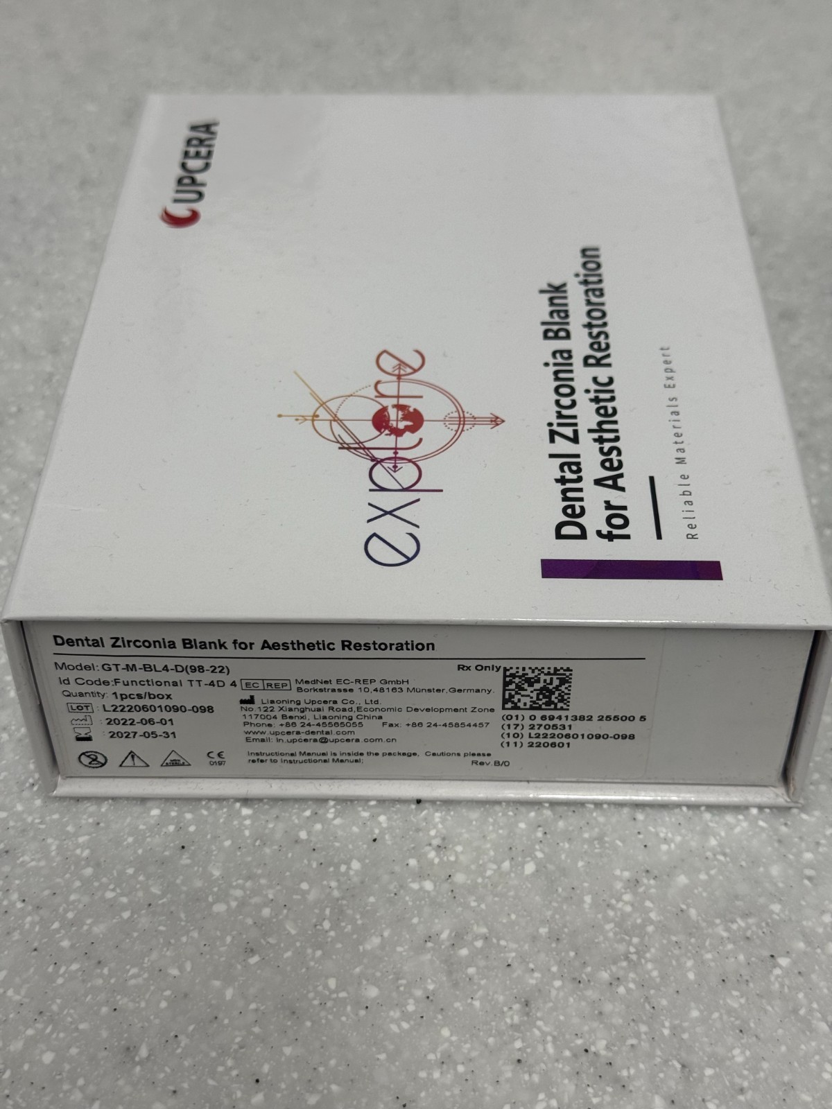 Upcera Explore Hybrid Dental Lab Zirconia Multi Layered 98x22mm – Shade BL4