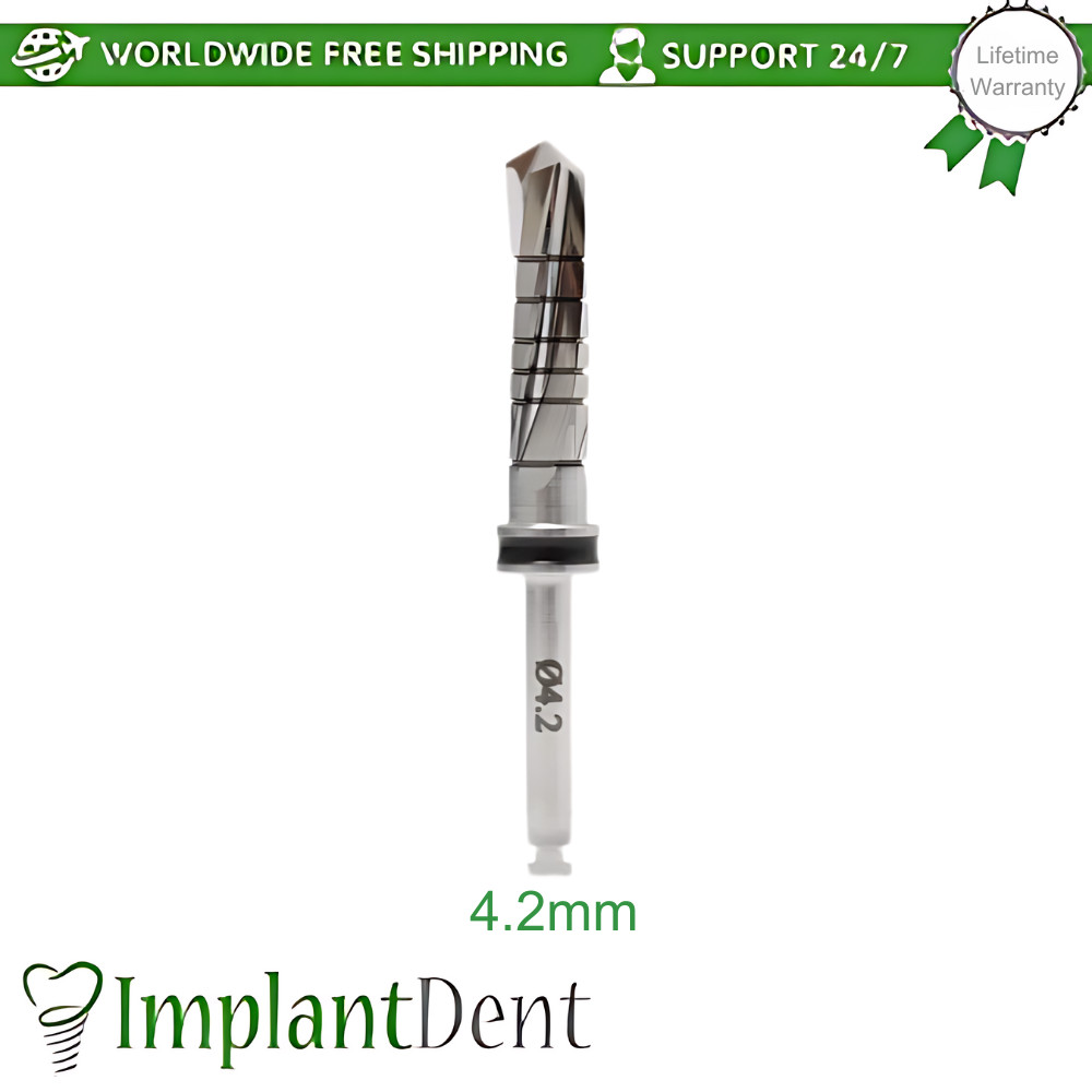 1x Dental Straight Drills 16mm External Irrigated Stainless Steel Dentistry Tool