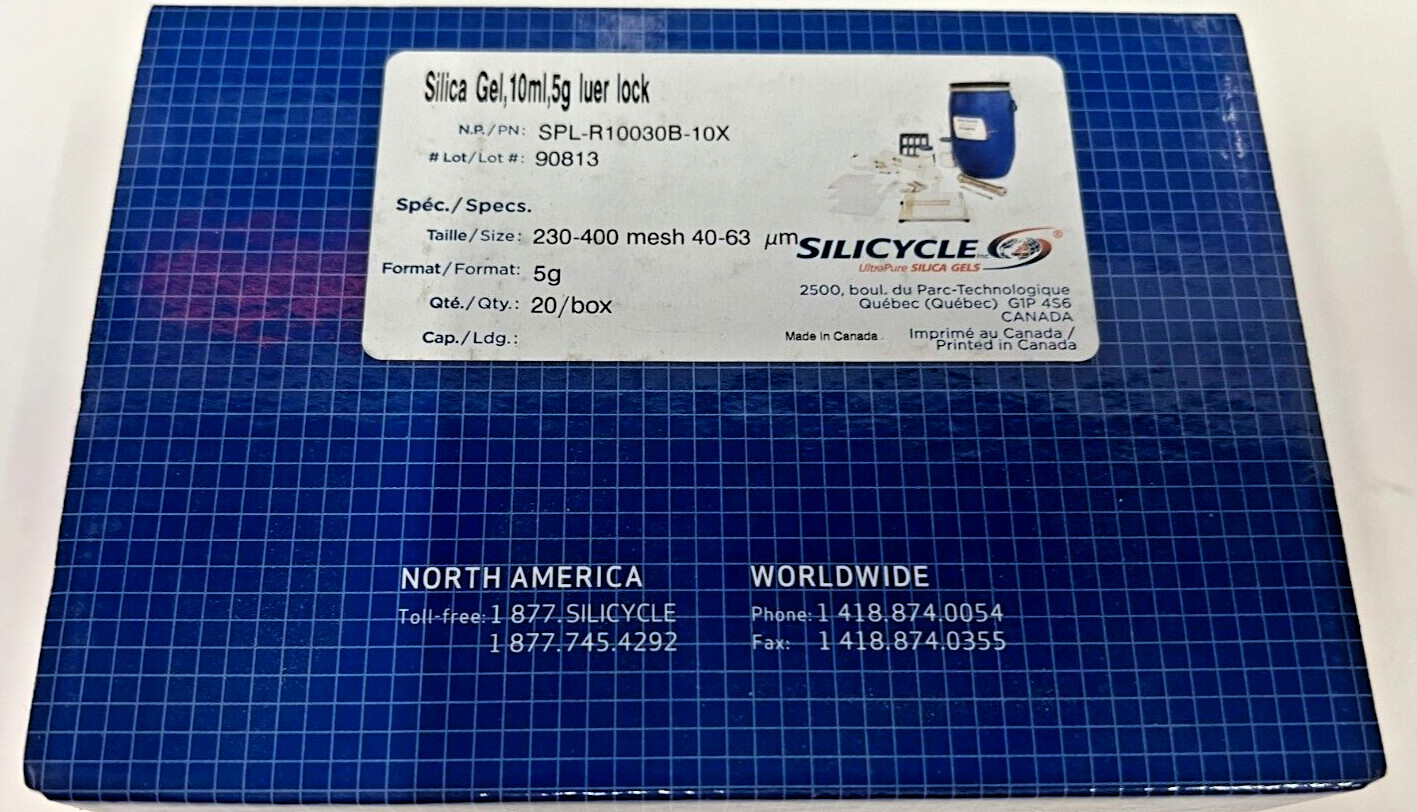 Silicycle SPL-R10030B-10X Silica Gel 10mL 5g Luer Lock Box of 20