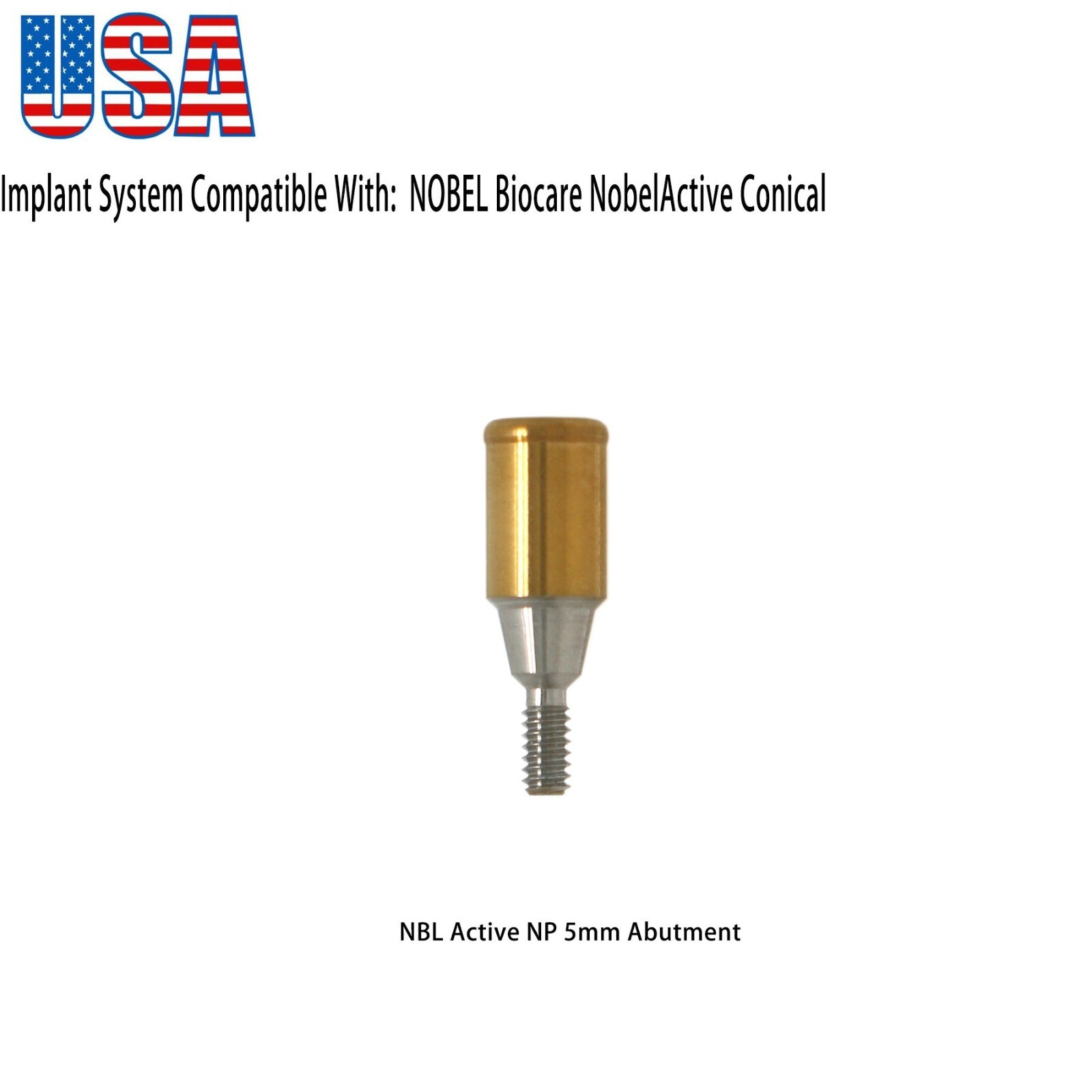 US Dental Locator Abutment Nobel Biocare Active NP/RP Conical Titanium 1.0-5.0mm