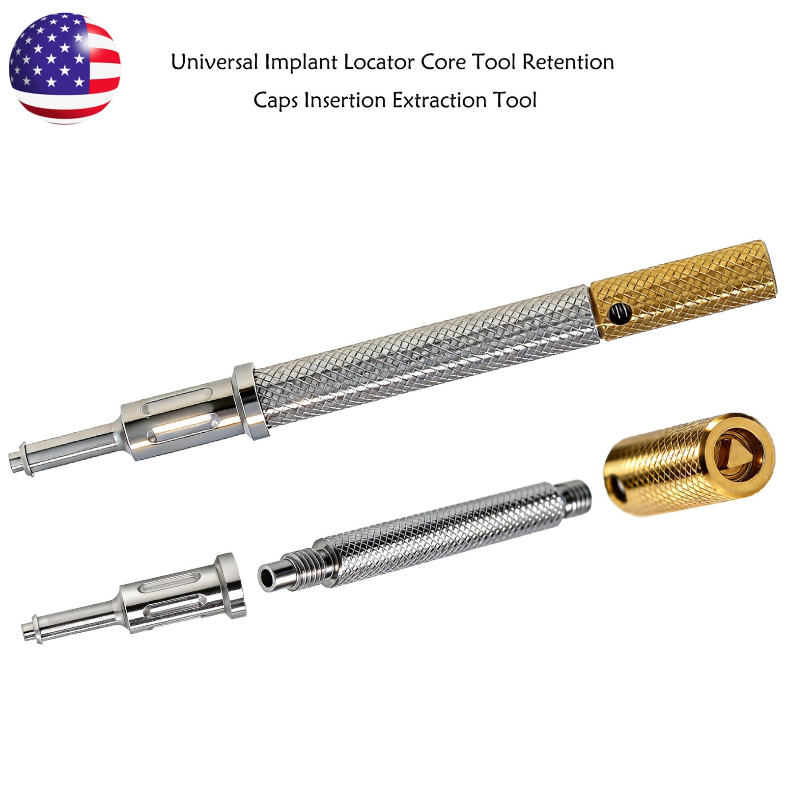 US Zest LOCATOR Core Tool -Insert Remove Retention Males +Abutment Driver Dental
