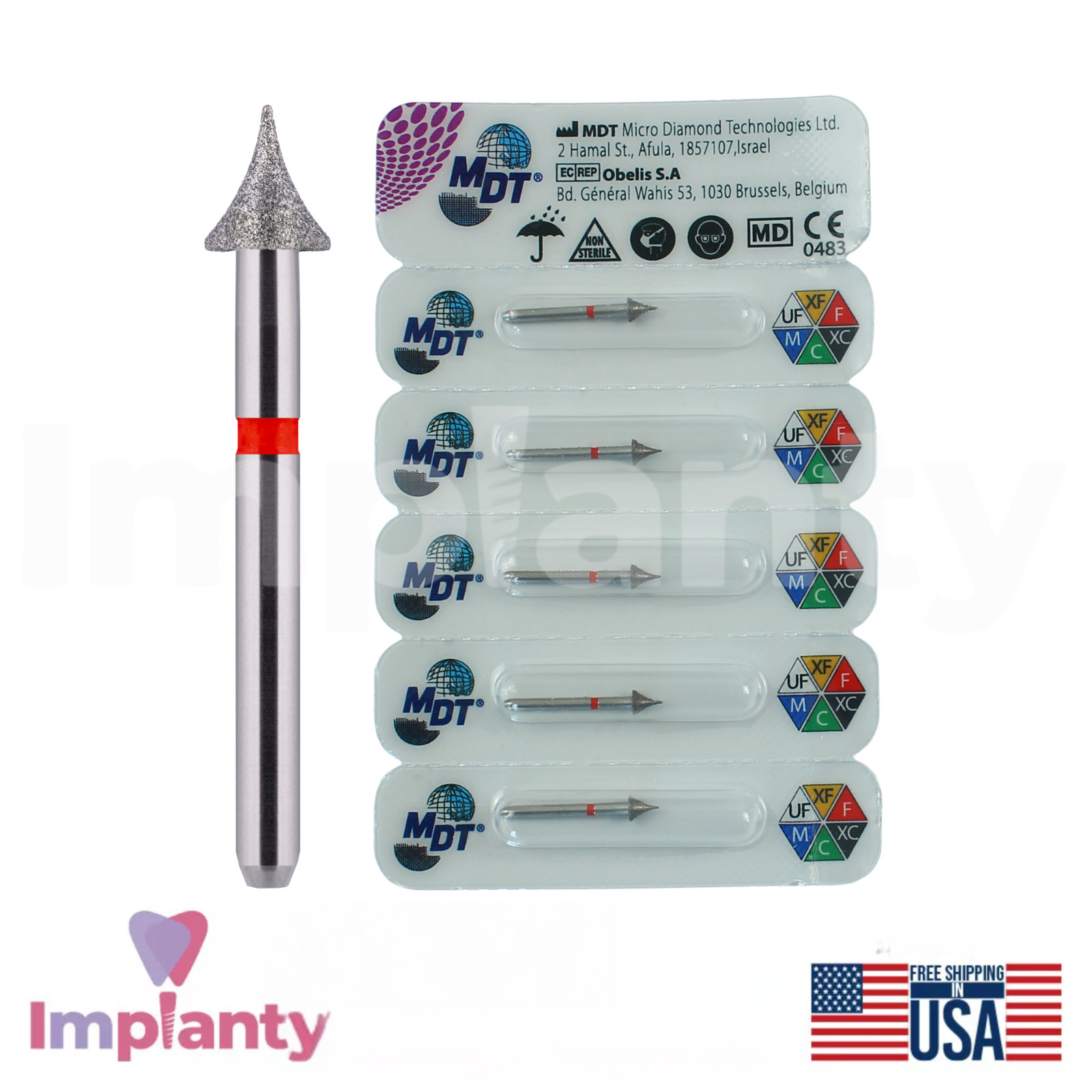 MDT Dental Occlusal Trimming FG Diamond Burs 466 Contouring Refining Surfaces