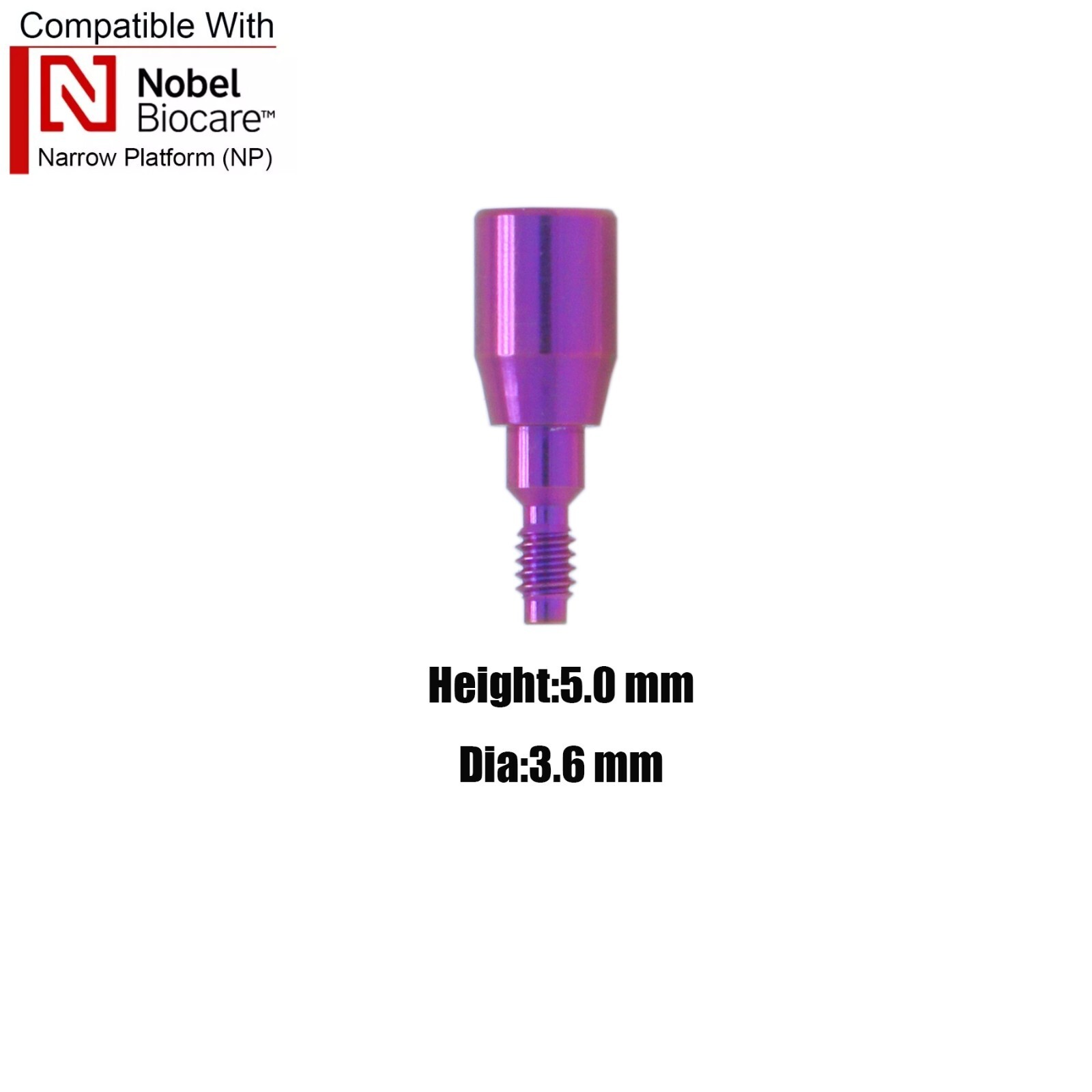 NobelActive Dental Healing Abutment Cap Fit Nobel Biocare Height 3/5/7mm RP NP