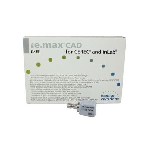 Ivoclar Vivadent 605335 IPS e.max CAD CEREC Blocks InLab LT C2 C14 5/Pk