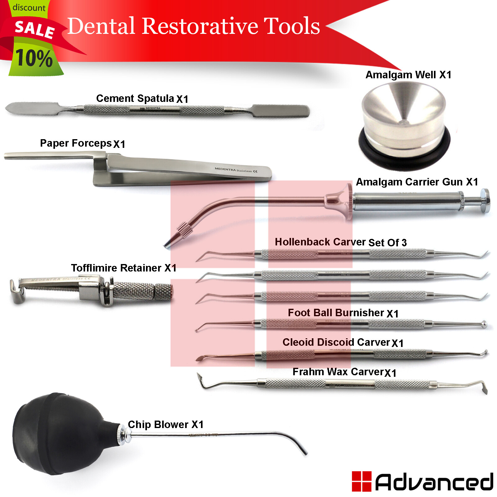 Dental Wax Carving Contouring Tools Composite Restorative Cleoid Discoid Carver