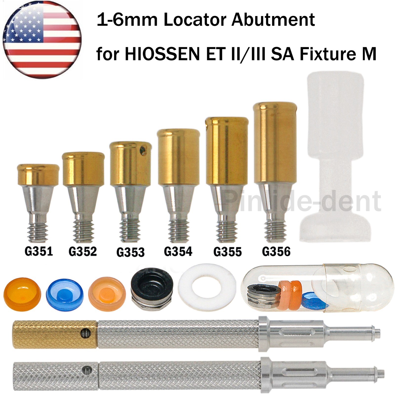 US Dental Locat0r Attachment Abutment Male Caps Kits Fit Nobel/Hiossen/Zimmer