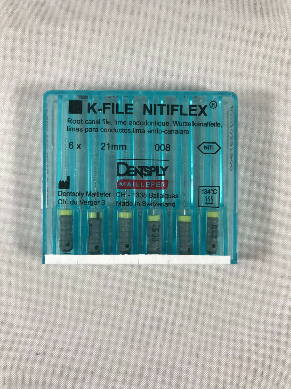Dentsply Maillefer K-file Endodontic NiTiFlex steel 21mm All sizes 30 files/pk