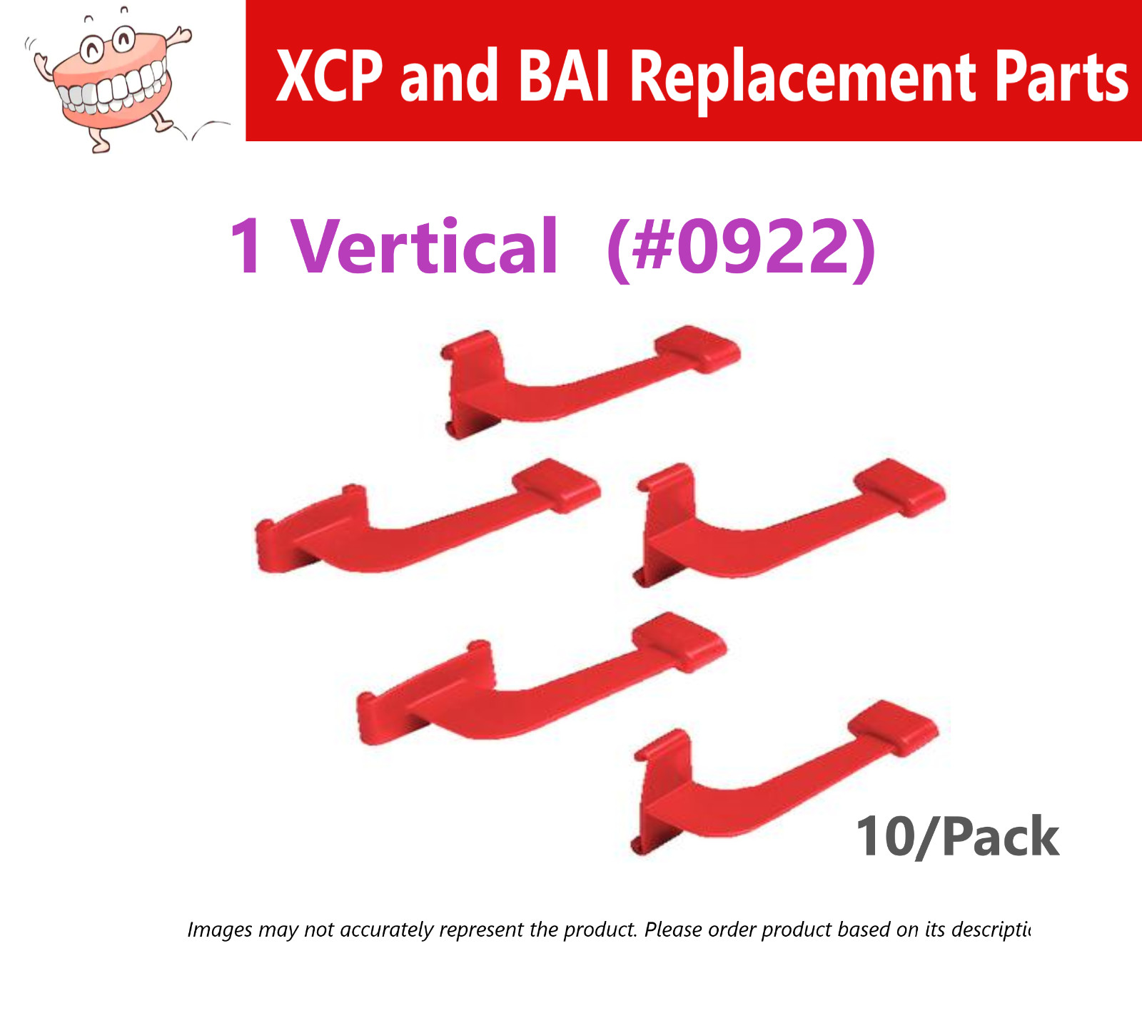 Dental XCP & BAI Bitewing Biteblocks, Red – XCP Rinn – 1 Vertical 10/Pk #0922 NE