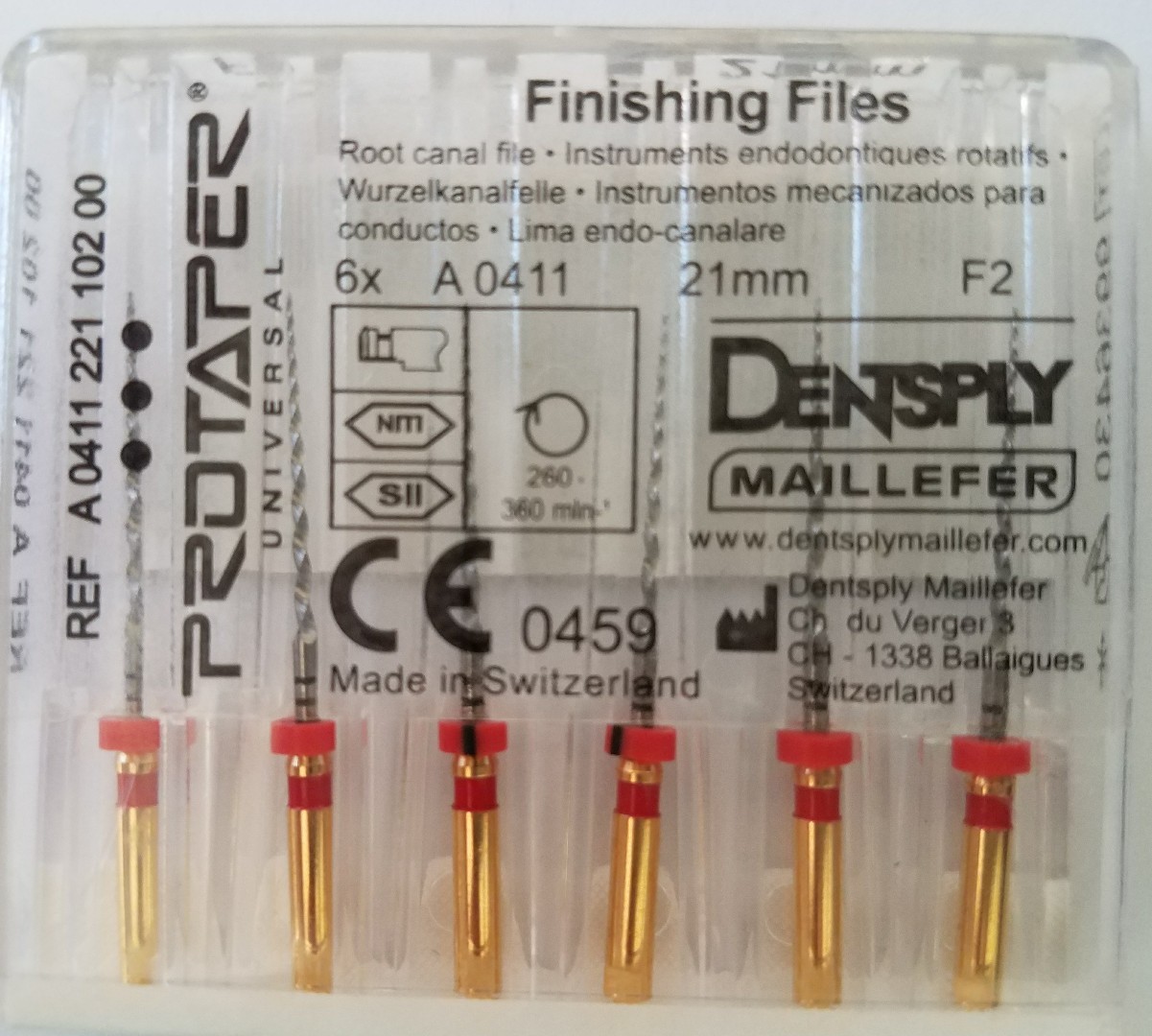 Dental Dentsply Rotary ProTaper Universal Engine NiTi Files 21 mm F2