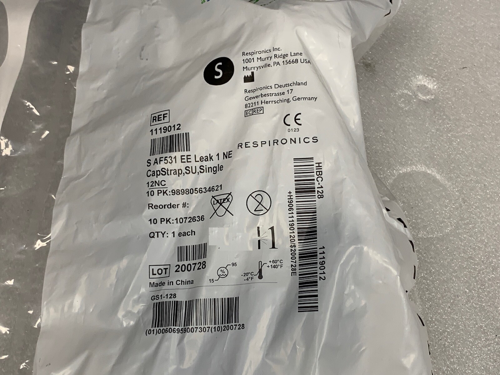 6x Philips Respironics Single Use AF531 EE Leak 1 NE Capstrap Mask – Small