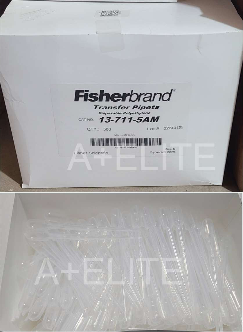 Fisherbrand Transfer Pipets Disposable Polyethylene 5mL 500/BX 13-711-5AM Fisher