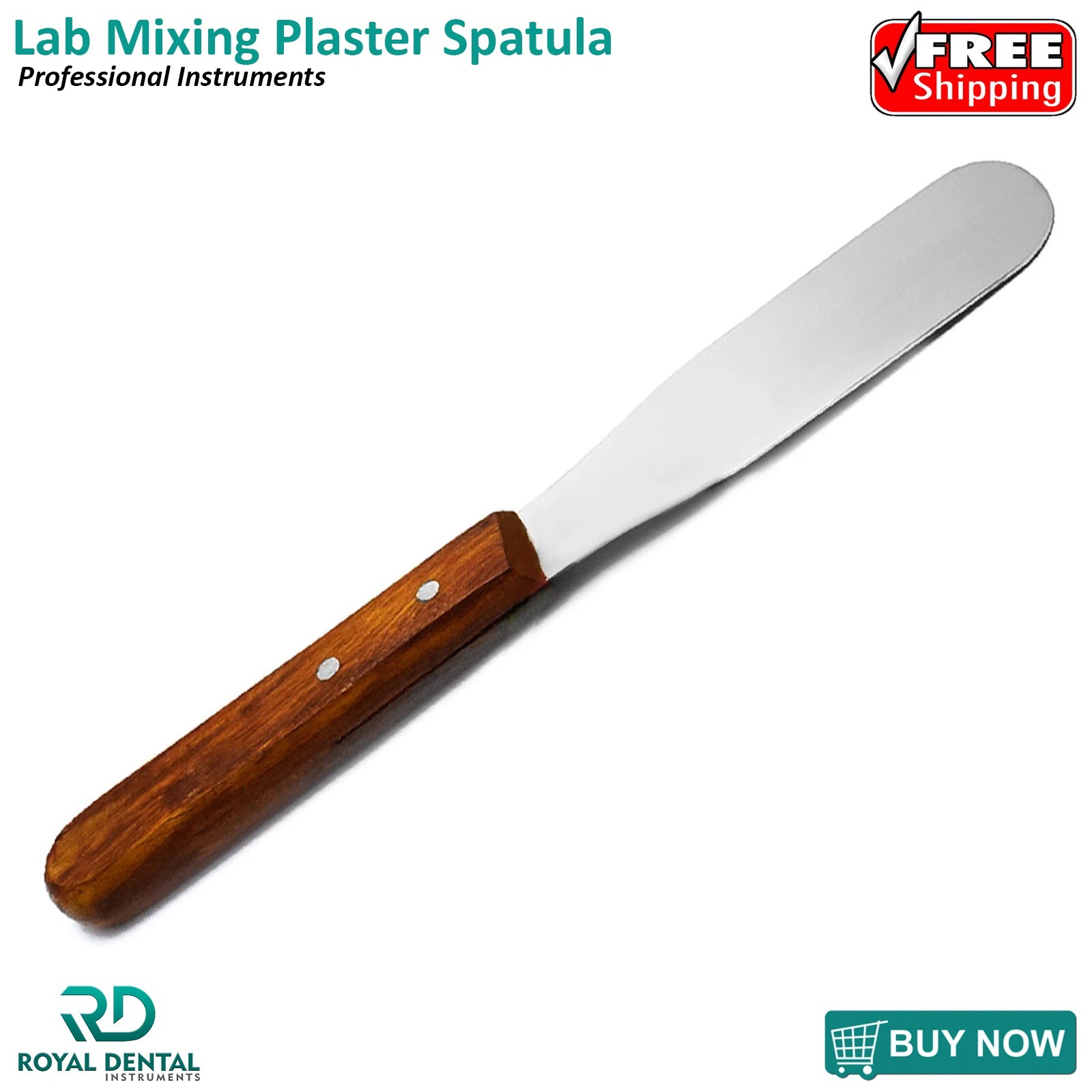Dental Plaster Spatula Lab Alginate Mixing Gypsum Scraper 8.5” Wood Handle CE