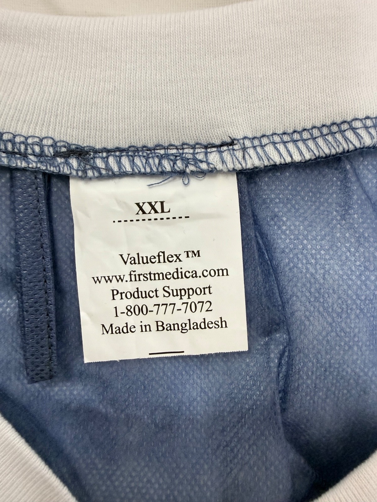 NEW Lot of 10 ValueFlex Disposable Lab Jackets XXL Blue Knit Cuffs Snap Front